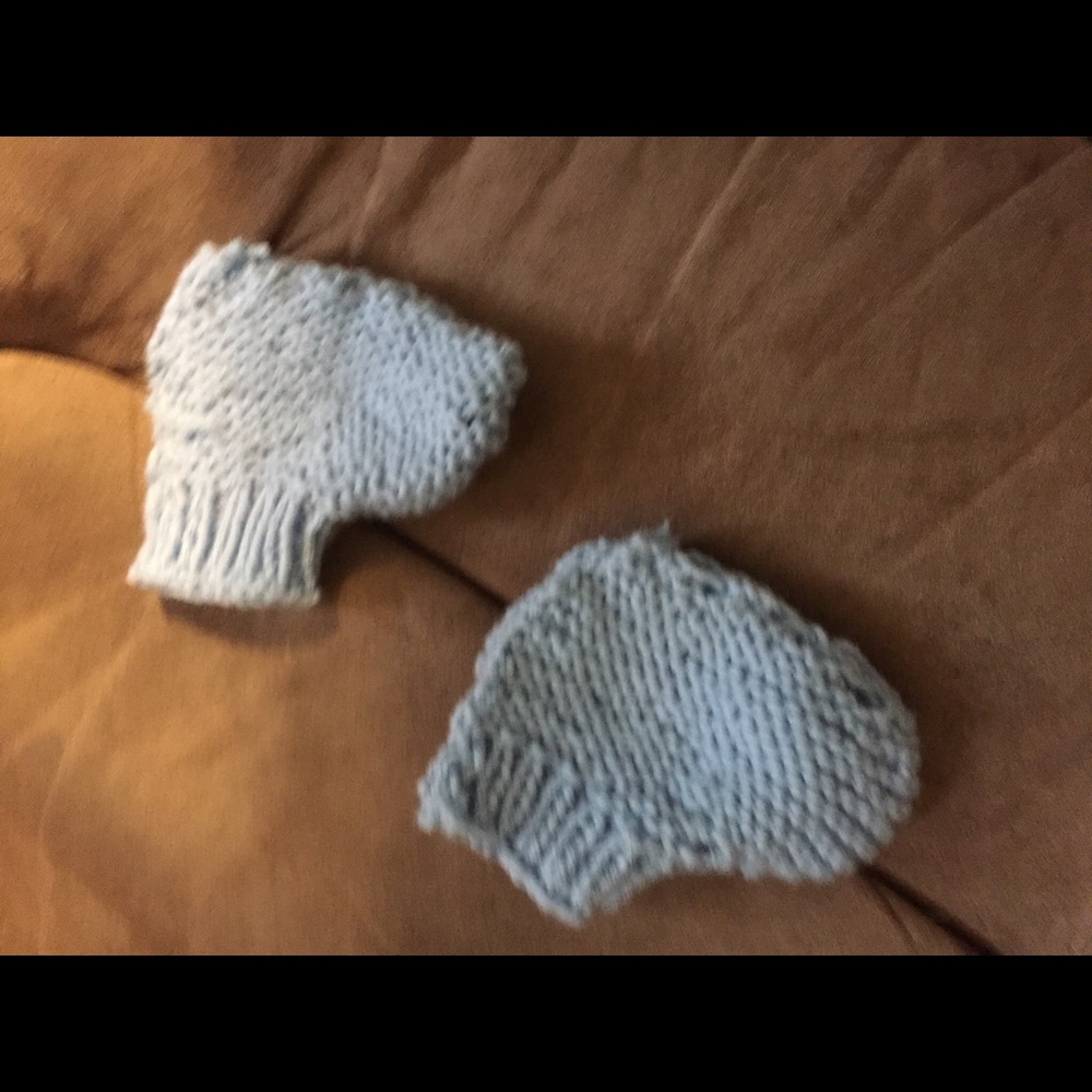 Hand knitted baby booties